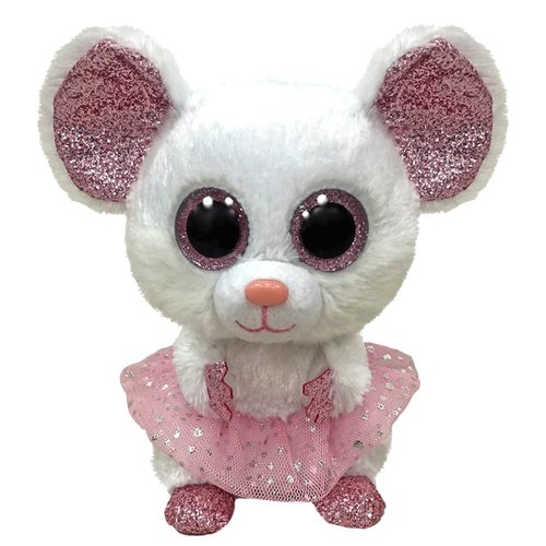 Beanie Baby Nina White Mouse Wears Ballet Skirt Stuffed Plush Doll (6inch)