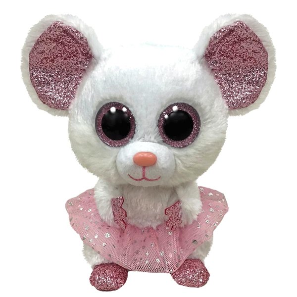 Beanie Baby Nina White Mouse Wears Ballet Skirt Stuffed Plush Doll (6inch)