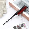 3 Piece Triple Teasing Comb, Rat Tail Combs for Women, Tool Structure Tease Layers Rattail Comb, Rat Tail Comb for Back Combing Root Teasing, Adding Volume, Evening Styling (Black and Red)