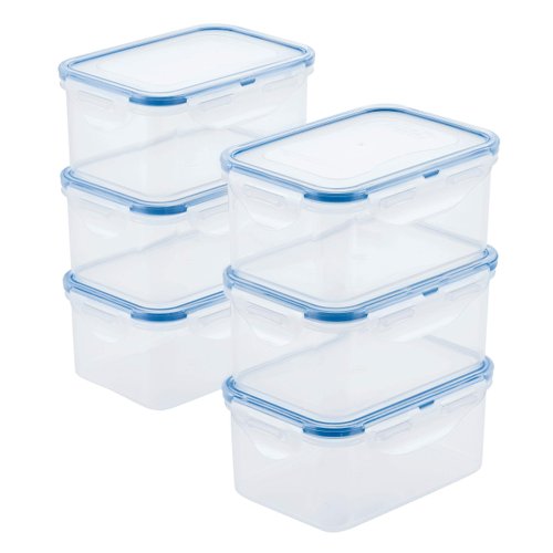 LOCK & LOCK Easy Essentials Storage Food Storage Container Set/Food Storage Bin Set, Clear, 20 Oz (Pack of 6)