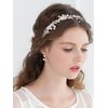 Campsis Pearl Wedding Headband Silver Crystal Bridal Headpiece Jewelry Flower Hair Accessories for Women Prom Party for Bride Bridesmaid