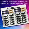 AkesuLash 3D Magnetic Eyelashes With Eyeliner Kit - Magnetic Lashes Natural Looking - 10 Pairs Reusable Magnetic Eyelash Kit with Applicator - Easy to Apply