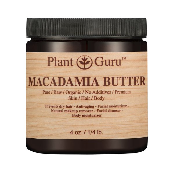 Macadamia Body Butter 4 oz.100% Pure Raw Fresh Natural Cold Pressed. Skin Body and Hair Moisturizer, DIY Creams, Balms, Lotions, Soaps.