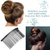 5 Pieces Hair Combs for Women Accessories Metal Bridal Hair Comb 20 Teeth Wedding Veil Comb Decorative for Women Girls Fine Hair(Black)