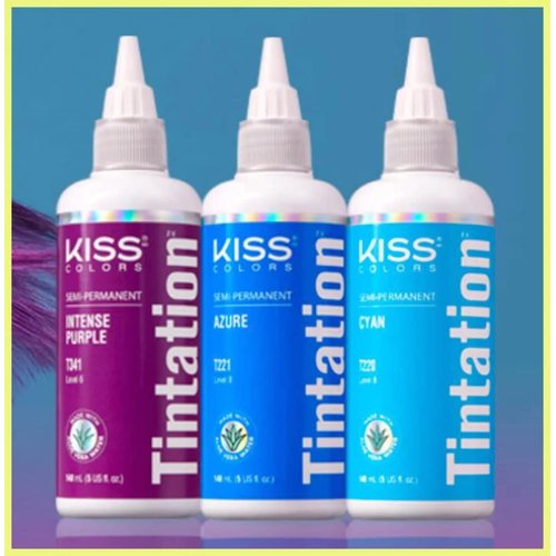 Kiss Tintation Semi-Permanent Hair Color 5 Ounce (Funky Yellow (2 Pack))