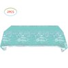 2Pcs Teal and Silver Birthday Tablecloths Decorations, Teal and Silver Party Table Cover, Teal and Silver Birthday Party Supplies Decorations for Girls Women Silver Glitter Party Supplies (71Inx 42In)