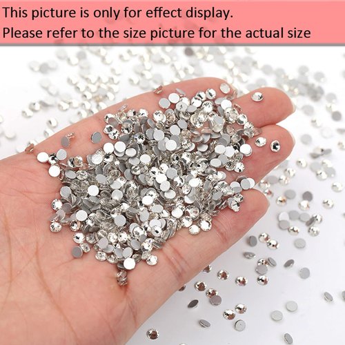 Dowarm 1440 Pieces SS4 Flatback Rhinestones, 1.5MM Flatback Crystal Clear Rhinestones for Craft Nails Dance Costumes, Non Hotfix Rhinestones