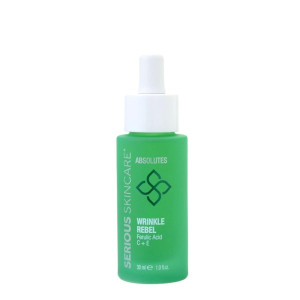 Serious Skincare - Wrinkle Rebel Anti-Aging Facial Serum with Vitamin C, E and Bakuchiol Extract - For Fine Lines, Wrinkles and Dark Spots - Even Skin Tone - Brighter Complexion - 1 Fl. Oz.