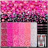 9000PCS Flatback Pearls and Rhinestones for Crafting, Dark Pink 3-10mm Resin Rhinestones and Half Pearls for Bedazzling, Nail Art and Dec with 3pcs B7000 Jewelry Glue, Tweezer and Pickup Pencil