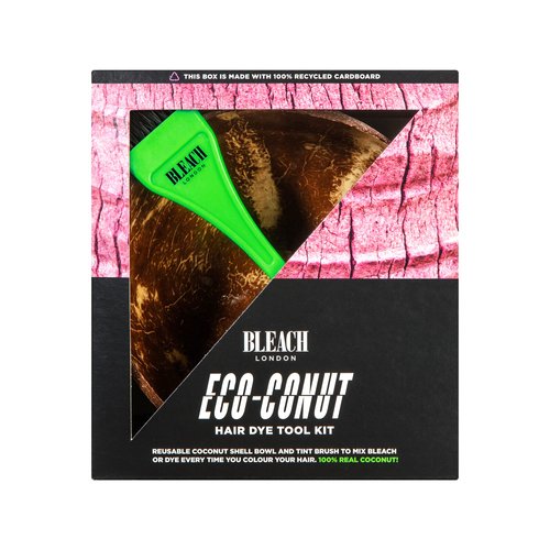 BLEACH LONDON Eco-Conut Reusable Hair Dye Tool Kit - Coconut Shell Bowl with Tint Brush, Eco-Friendly, Vegan, Cruelty Free, For DIY Dying & Bleaching