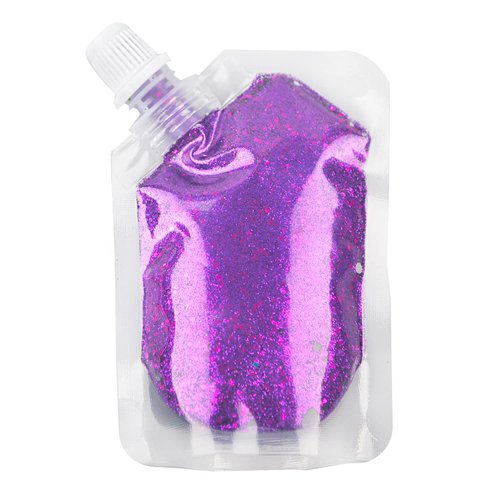 GL-Turelifes Body Glitter Gel, Easy to Apply&Remove 50ml Mermaid Sequins Chunky Glitter for Body Face Hair, Festival Glitter Halloween Costume Makeup Long Lasting Sparkling (Purple)