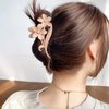 4PCS Flower Clips for Hair Matte Medium Hair Clips for Women Hair Claw Clips for Thin Hair Hold Long Thin Floral Hair Clip for Self-Hair Cute Hair Claw Clip Accessories