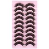 wiwoseo Eyelashes Natural Volumn Faux Mink Lashes Natural Wispy Fluffy Curly Lashes 17MM 3D Effect Fake Eyelashes Little Dramatic 10 Pairs Pack