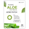 Skincureation Acne Pimple Patches (60 Counts 1 Size) – Invisible Hydrocolloid Acne Patch with Aloe and Tea Tree Oil for Covering Zits and Blemishes
