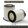 VF4000 Replacement Filter for Ridgid 72947 Wet Dry Vac 5 to 20-Gallon 6-9 Gal Husky Craftsman 17816 Vacuum Compatible WD5500 WD0671 WD1270 RV2400A RV2600B Washable & Reusable Standard Wet/dry Vac Filt