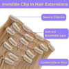 Ash Blonde Clip In Hair Extensions 24Inch Invisible Hair Extensions Clip Ins Professional Salon Clip-in Hair Extensions for Women (7Pcs 150G)