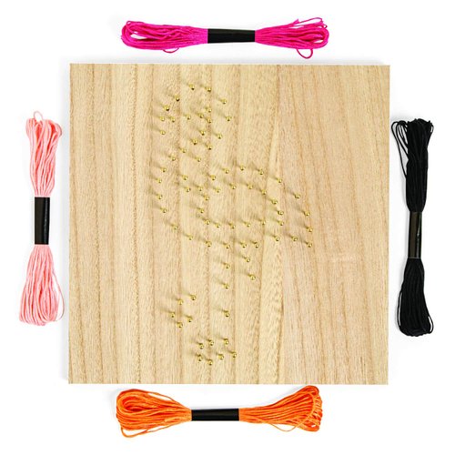 Fun Express DIY Flamingo String Art Kit (Includes Wood Base, Hardware and String) DIY Crafts for Kids and Adults