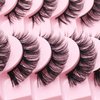 Veleasha Russian Strip Lashes DD Curl False Eyelashes Fluffy Wispy Faux Mink Lashes 10 Pairs Pack (D07)