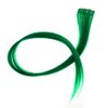 SWACC 12 Pcs Straight One Color Party Highlights Clip on in Hair Extensions Colored Hair Streak Synthetic Hairpieces (Green)
