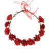 AKOAK 1 Pack Flower Crown, Bohemian Wreath for Girls Floral Tiara, Wedding Headband, Bride Bohemian Wreath/Baby Shower/Photo/Toddler (Red)