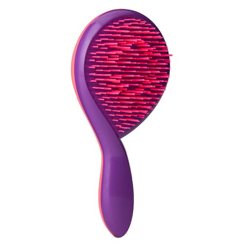 Michel Mercier The Girlie Detangle Brush - Painless Detangling Brush - Easy Grip Hair Brush Design - Thick and Curly Hair - Pink-Purple - 1 pc