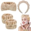 WSICSE Spa Headband for Face Washing, Face Wash Headband Skincare Headbands and Wrist Washband Set Soft Makeup Headband for Women Girls Skin Care, Makeup Removal