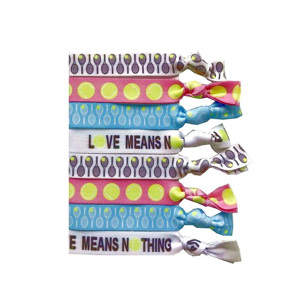 8 Piece Tennis Hair Elastic Set - Accessories for Players, Women, Girls, Coaches, Doubles Partners, High School Tennis Teams, Women's Leagues -MADE in the USA