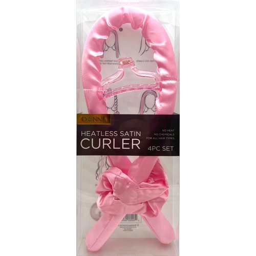 Donna Satin Heatless Curling Set, Hair Rollers for Heatless Curls Overnight Hair Curlers and Rollers, 1PC PINK COLOR