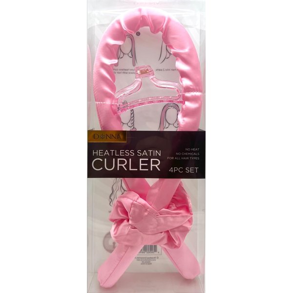 Donna Satin Heatless Curling Set, Hair Rollers for Heatless Curls Overnight Hair Curlers and Rollers, 1PC PINK COLOR