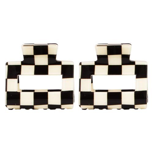 Chess Board Hair Clips for Women Small Size Cute Claw Clip for Girls Hair Clips Claw Black White ...