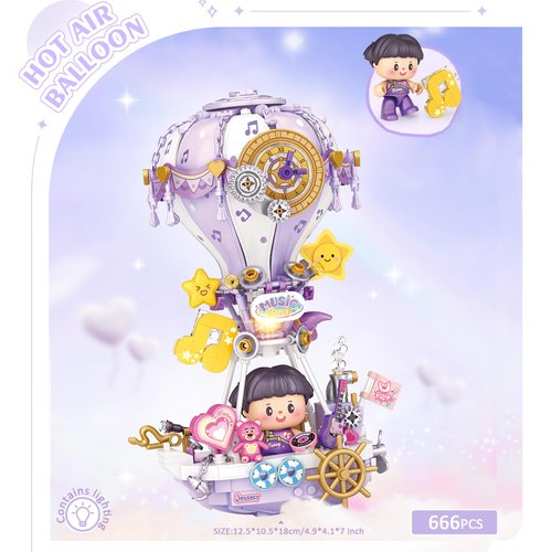 MEIEST Hot Air Balloon Building Blocks Set,Fantasy Dream Journey Collection Construction Building Bricks Toy,Home Decoration (Music)