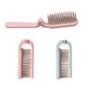 2Pcs Folding Hair Brush Hair Comb Portable Mini Massage Hair Brush Anti-Static Anti-knot for Women & Girls Size for Handbag (dark)