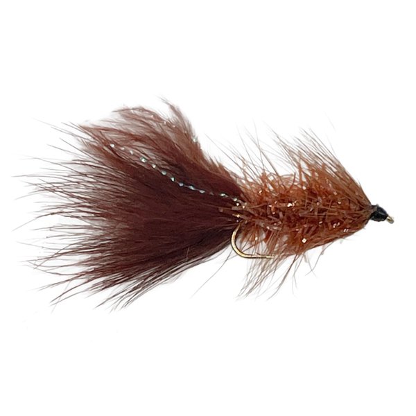 Feeder Creek Crystal Woolly Bugger Fly Fishing Flies | Fly Fishing Lures | Trout Flies | Bass Flies | Streamer Flies | 12pc Handmade Wet Streamer Flies for Freshwater Fishing, Brown