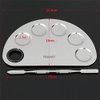 Yimart® Stainless Steel Makeup Palette Cosmetic Five Holes Mixing Pallete Spatula