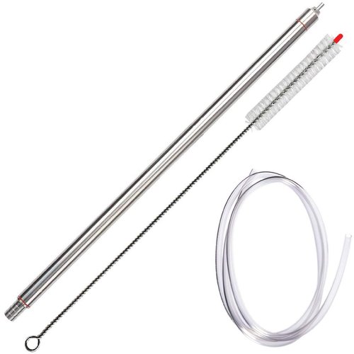 Professional Stainless Steel Spring Loaded Bottle Filler 14" with 6.5 Feet of Tubing - Beer, Wine, Kombucha with Filler Brush and 6.5 Feet 5/16" ID of Tubing by Ubrewusa