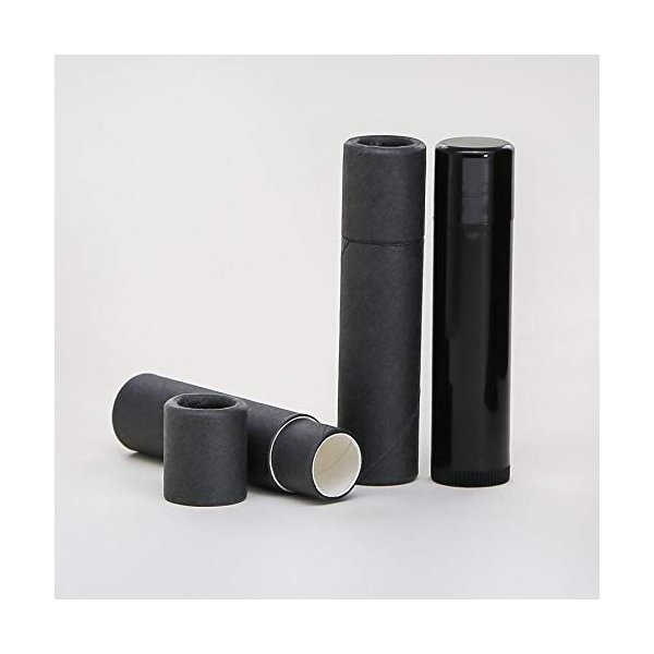 5 mL Black Kraft Paperboard Lip Balm/Salve/Cosmetic/Lotion Tubes x50