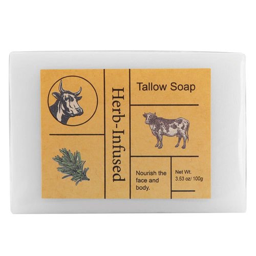 YURHERSU Tallow Soap Bar, Body Handmake Cleansing Soap, Mild Lock In Moisture Keep Deeply Cleanse Skin Care Face & Body Wash, Increase Skin Elasticity, Suitable for Girl Man Face Body (Tallow Soap)
