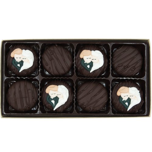 Philadelphia Candies Dark Chocolate Covered OREO® Cookies, Wedding Heart Gift 8 Ounce