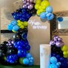 D-BUPU Video Game Balloon Garland Kit for Birthday,Tiffany Blue Black Purple Green Balloons Arch for Game Party Supplies Gamer Decorations