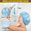 Fishent Shower Cap, 4 Packs Reusable Adjustable Double Layer Waterproof shower Caps for Women, Waterproof Bathing Shower Hat Hair Cap for Adult and Kids (Solid, Medium)