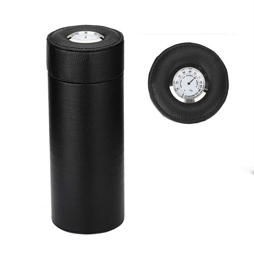 Time C club Popular Cedar Wood Lined Portable Travel Leather Cigar Case,Cigar Humidor,Front Hygrometer,Rectangle humidifier