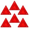 Enjoyist 6-Pack Red Safety Reflector Warning Sign, Slow Moving Vehicle Triangle Safety Sign, for Outdoor Truck, Car, Golf Cart