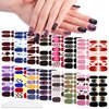 WOKOTO 16 Sheets Gradient Mable Nail Stickers Full Nail Polish Wraps Stickers for Women Girls Gel Nail Strips Stick On Nails Polish Strips with Nail File Nail Gel Stickers Full Finernail Stickers