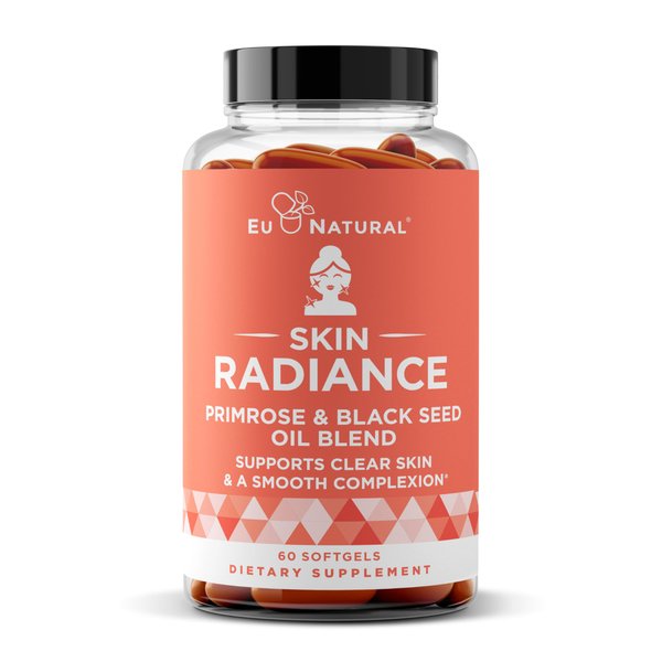 Radiance Flawless Skin & Complexion – Hormonal Acne, Skin Care – Support Your Natural Beauty Building Blocks – Cold Pressed Acne Pills, Evening Primrose Oil, Black Seed Oil, & DIM – 60 Liquid Softgels