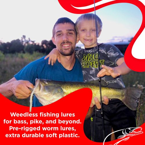 Delong Lures Weedless Pre-Rigged Fishing Lures Bass Set, Pike, and Anything in Between - Made in USA - Extra Durable Soft Plastic Swimbaits for Bass Fishing Lures - 5 PCS Bass Baits and Lures Pack
