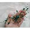 BERYUAN Women Bridal Teardrop Emerald Green Crystal Hair Comb Wedding Hair Accessory Rhinestone Hair Piece Party Headress for Bride Bridesmaid