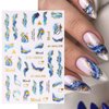 Marble Wave Nail Art Stickers Decals, 3D Stripe Line Nail Self-Adhesive Sticker Designs, Gold Line Heart Nail Transfer Decal Decorations for Women Girls DIY French Nail Art Sticker Resin Nail Art Tips