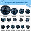 15 Pieces Complete Polyhedral Dice Set D3-D100 Spherical RPG Dice Set in Opaque Black, 100 Sides Dice Set for Role Playing Table Games Party Supplies (Black and Blue)