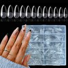 AddFavor 600pcs Almond Nail Tips, Medium Gel x Nail Tips Almond Clear Fake Nails Full Cover Acrylic Gel x Nails for Salon and Home Manicure 12 Sizes