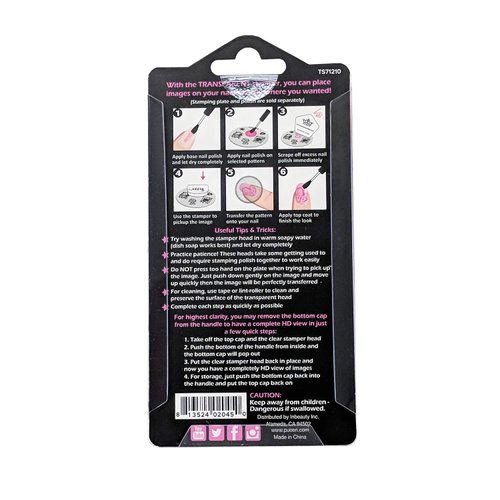 PUEEN 35mm HD Chunky Transparent Soft Stamper and Scraper Set - Nail Art - Stamping Tools - CLEAR - BH000706